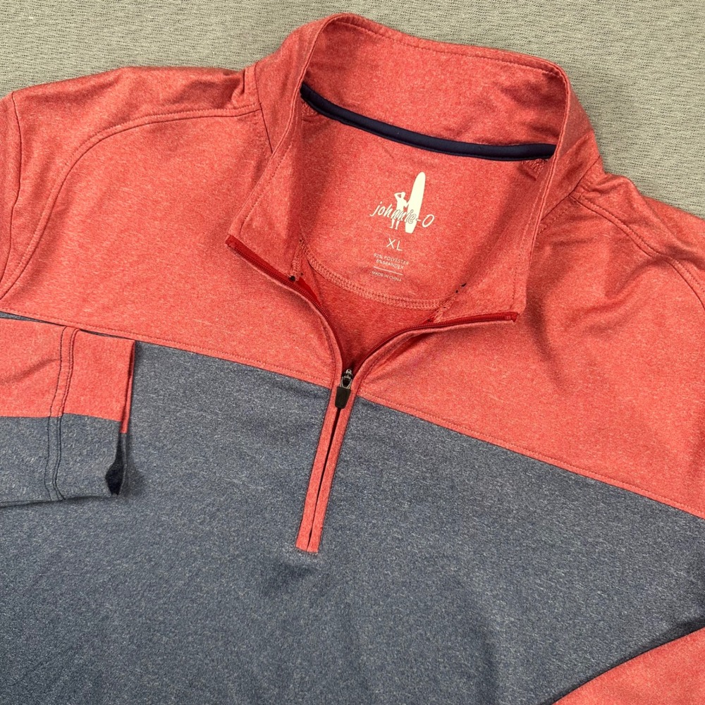 Johnnie-O 1/4 Zip Pullover Mens XL Twilight Red Colorblock JMKO1700 Golf Top